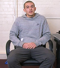 Semi pro footballer Luke comes across as a timid and shy 19 year old, but his post cum smirk shows his rudeboy side